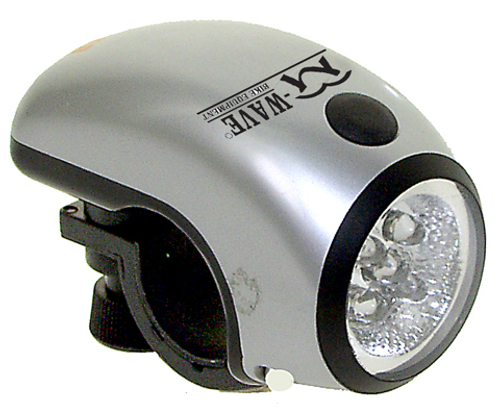 Фара M-WAVE 5 диодов серебристая без батареи