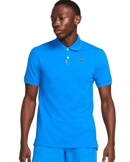 Теннисное поло Nike Dri-Fit Rafa Logo Slim Fit - lt photo blue/lt armory blue