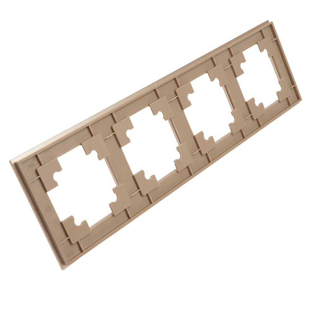 Рамка 4-местная, металл, STEKKER, MFR00-7004-02, серия Катрин, шампань 50022