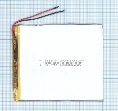 Аккумулятор Li-Pol (батарея) 3*110*120мм 2pin 3.7V/6500mAh