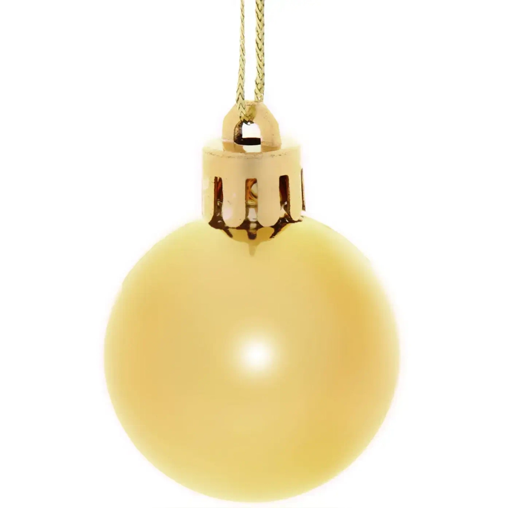 Новогодние шары 3 см (набор 9 шт) «Глянец», золотой