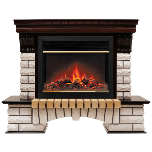 Каминокомплект Real Flame Country 26 AO с очагом Moonblaze Deluxe Brass