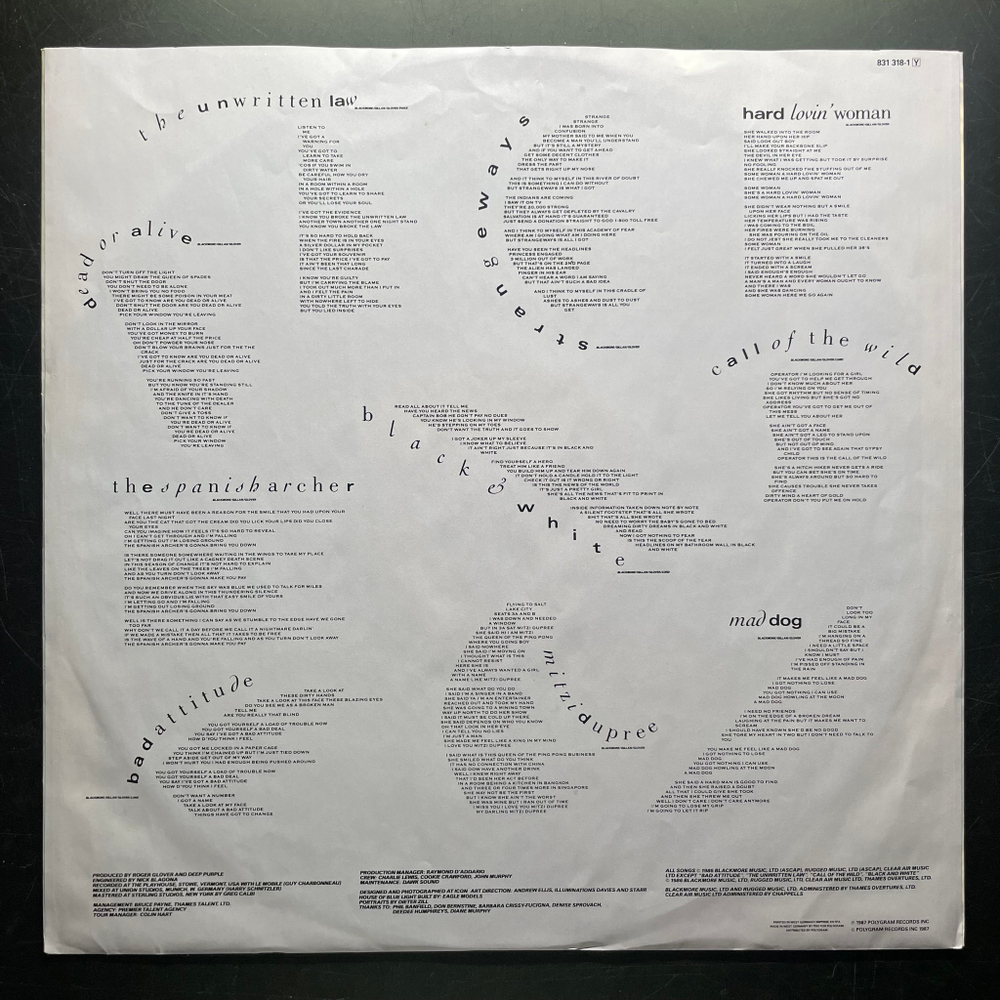 Deep Purple - The House Of Blue Light (Германия 1987г.)