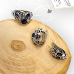 Комплект украшений серьги и кольцо 17,5 серебряные AQUAMARINE арт. 64267Б.5