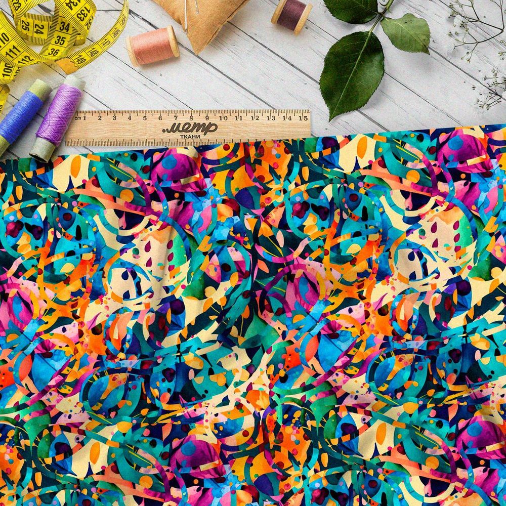 Ткань премиум Оксфорд 600D карнавал абстракции