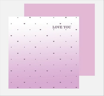 ЛИСТ "Love you" 52x53см/20шт (Лиловый)