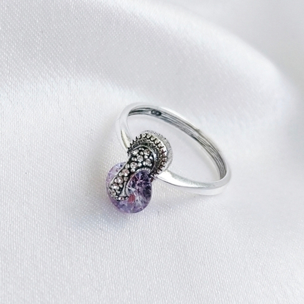 "Цитрон" кольцо в серебряном покрытии из коллекции "Леди" от Jenavi