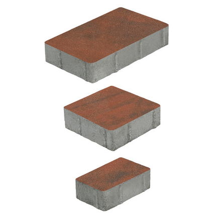 Тротуарная плитка СТАРЫЙ ГОРОД - Листопад гладкий Клинкер, комплект из 3 видов плит