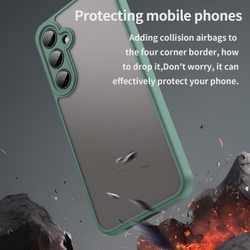 Защитный чехол с зелеными боковыми рамками для Samsung Galaxy A55 5G, задняя крышка тонированная прозрачная