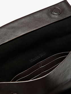 Massimo Dutti Небольшая сумка из кожи наппа, коричневый