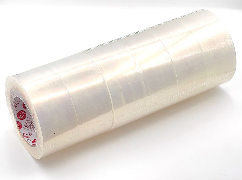 Клейкая лента БЕСШУМНАЯ упаковочная ультрапрозрачная - 50мм/100м - Упаковка 6 штук