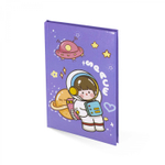 Блокнот в футляре, 14,5 см * 20,5 см, 7БЦ, Alingar, ламинация, замочек, вн.блок с дизайном, в линию, 45 л., "Оранжевая планета"