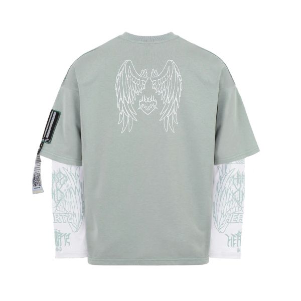 Лонгслив Courage & Fortitude Layered Kimono Light-Green - фото 2