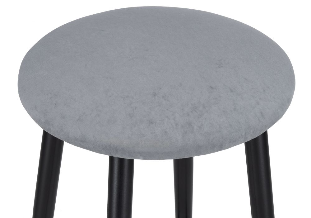 Полубарный стул Гангток крутящийся сильвер / черный матовый