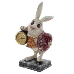 GAEM Фигурка декоративная "Кролик" с часами (LR44x1), L13 W13 H28 см