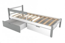 Детская кровать тахта с бортиком и ящиками Бельмарко Svogen графит белый