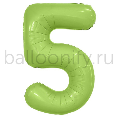 Шар ЦИФРА 5 Сатин Pistachio 40" 102 см