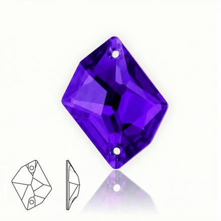 Стразы пришивные из стекла, цвет Purple velvet, форма Cosmic