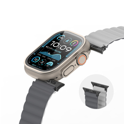 Ремешок магнитный двухсторонний от Dux Ducis для смарт часов Apple Watch 42, 44, 45, 46, 49мм, серия SD Series (два цвета Dark Grey/Light Grey)
