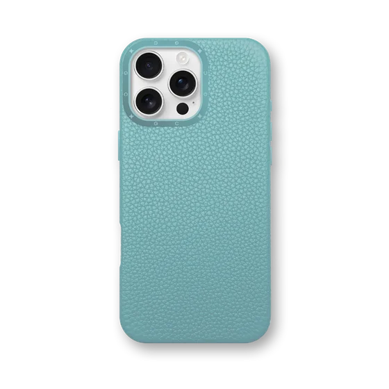 Чехол для iPhone 16 - Зернистая кожа - голубой