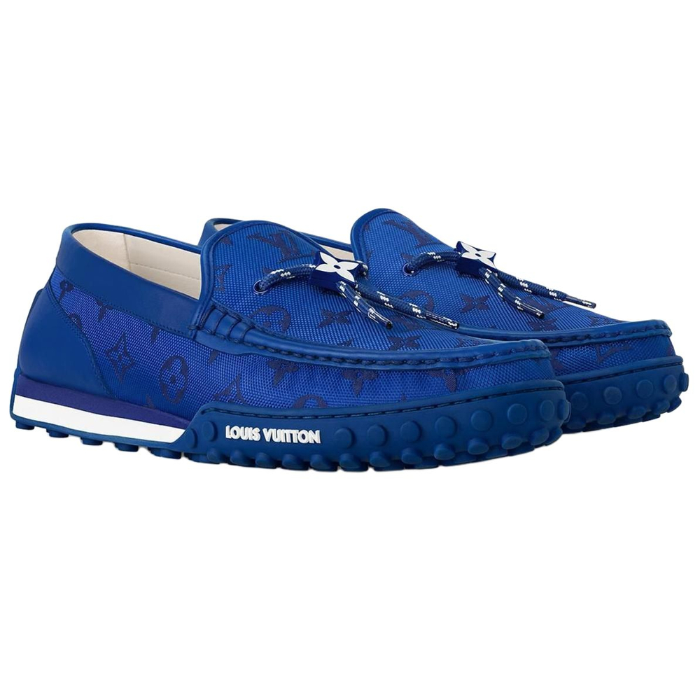 LOUIS VUITTON Racer Gommino Loafers Men"s Blue