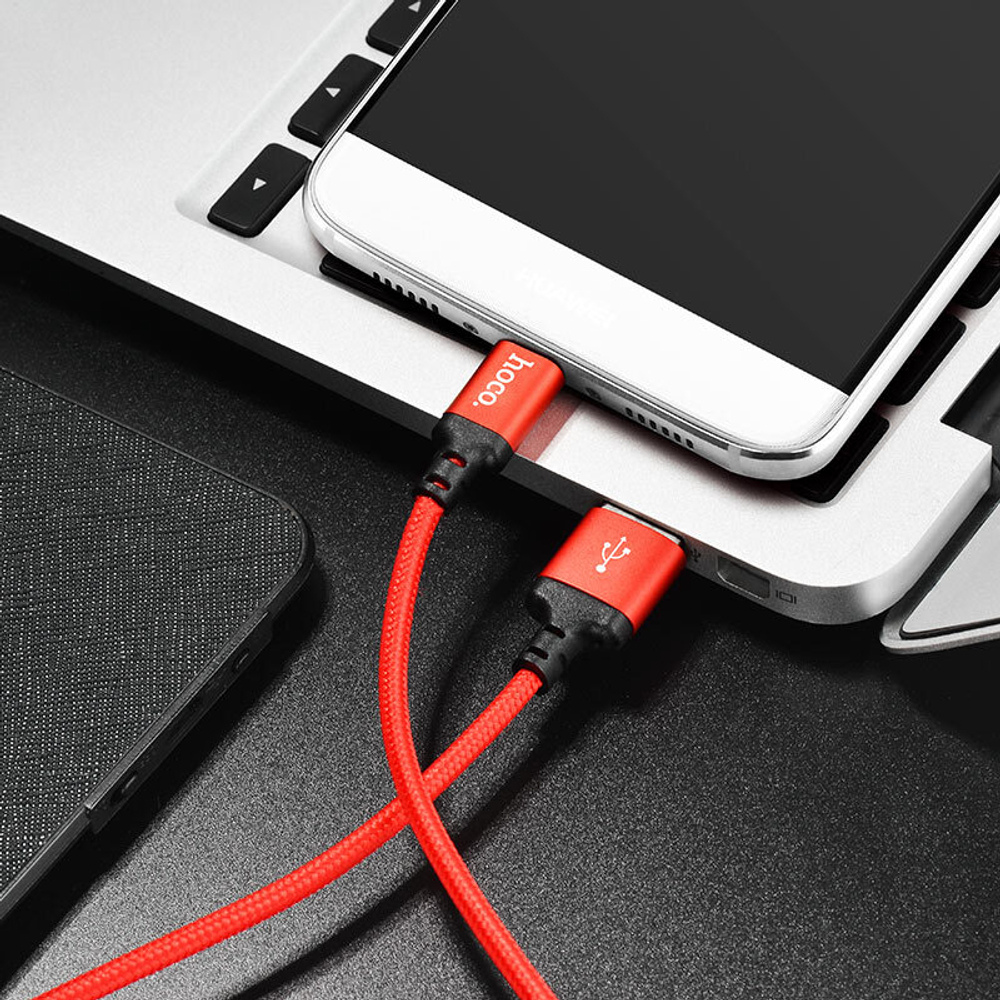 Кабель USB - TypeC HOCO X14 (черно-красный) 2м