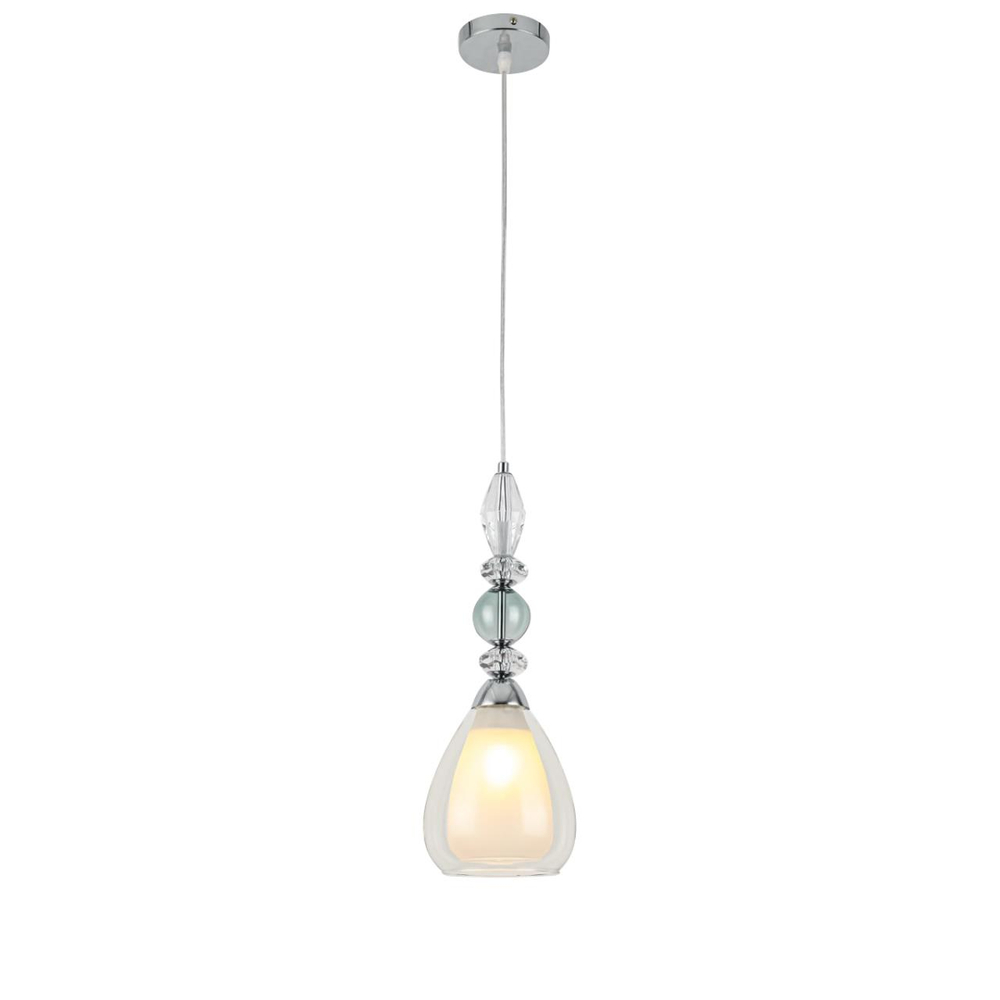 8293/1A MODERNI LN26 367 хром/белый/прозрачный, металл/стекло/хрусталь Подвес E27 1*60W 220V GANNA