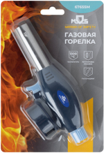 Горелка газовая на цанговый баллон, пласт.корпус, с пьезоподжигом, сопло 19 мм MOS 67655М
