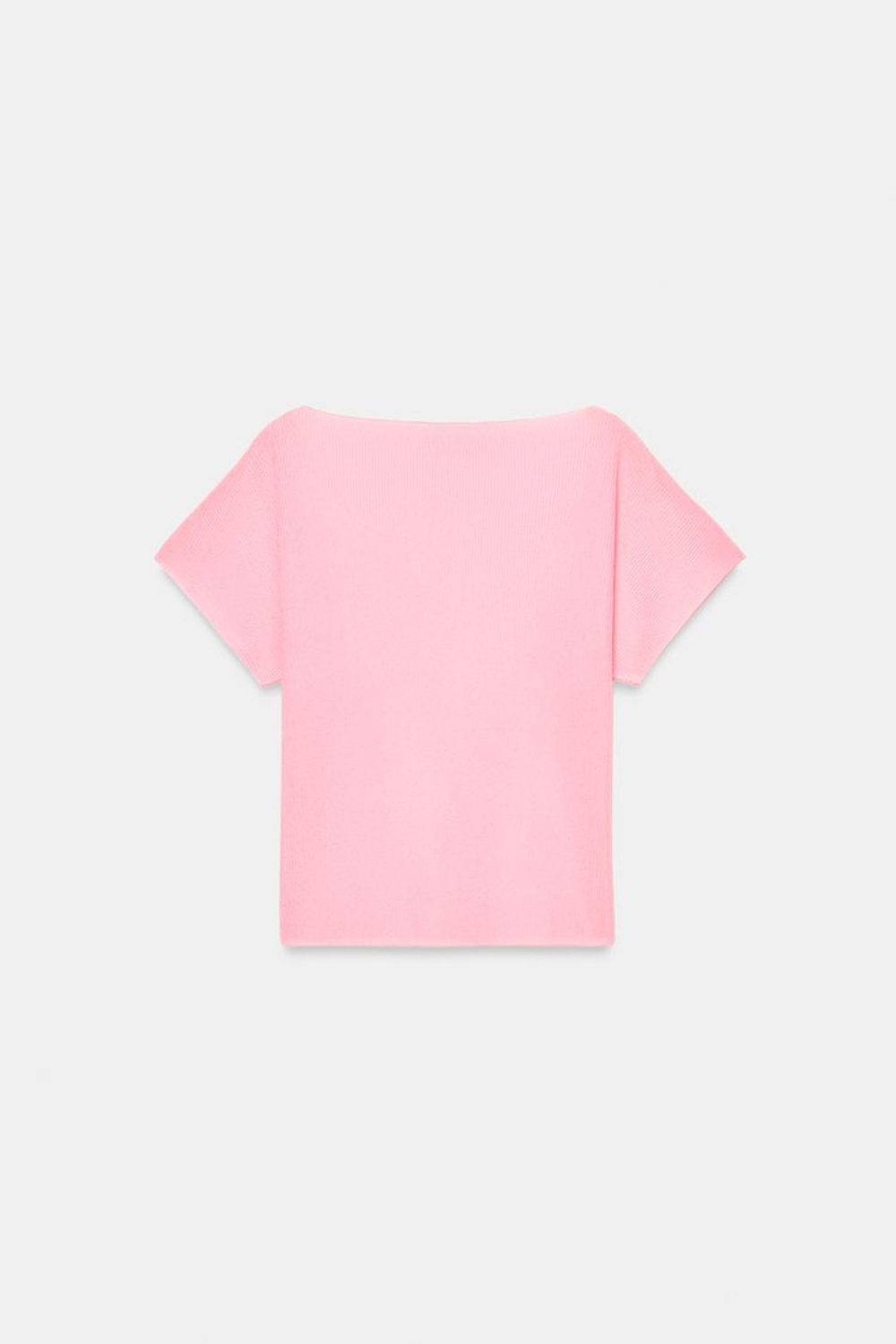 ZARA ТОП В РУБЧИК, НЕОНОВЫЙ РОЗОВЫЙ