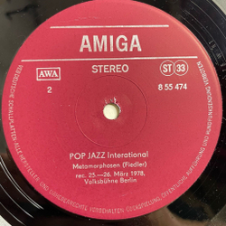 Винтажная виниловая пластинка LP Pop Jazz International (ГДР 1978)