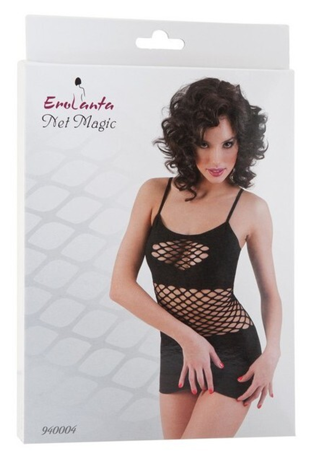 Бесшовное платье со вставками из крупной сетки SL (42-46) (Цвет: черный)