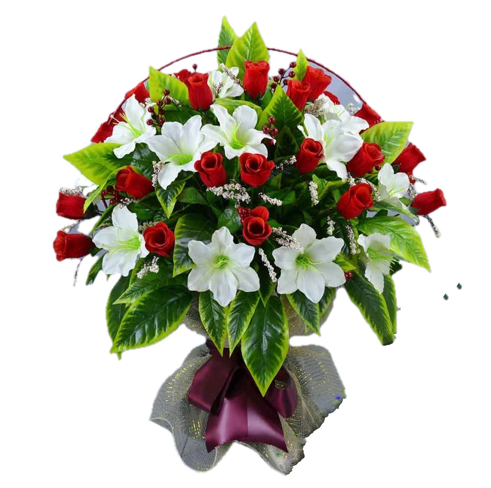Корзина "Лилия с розами"
