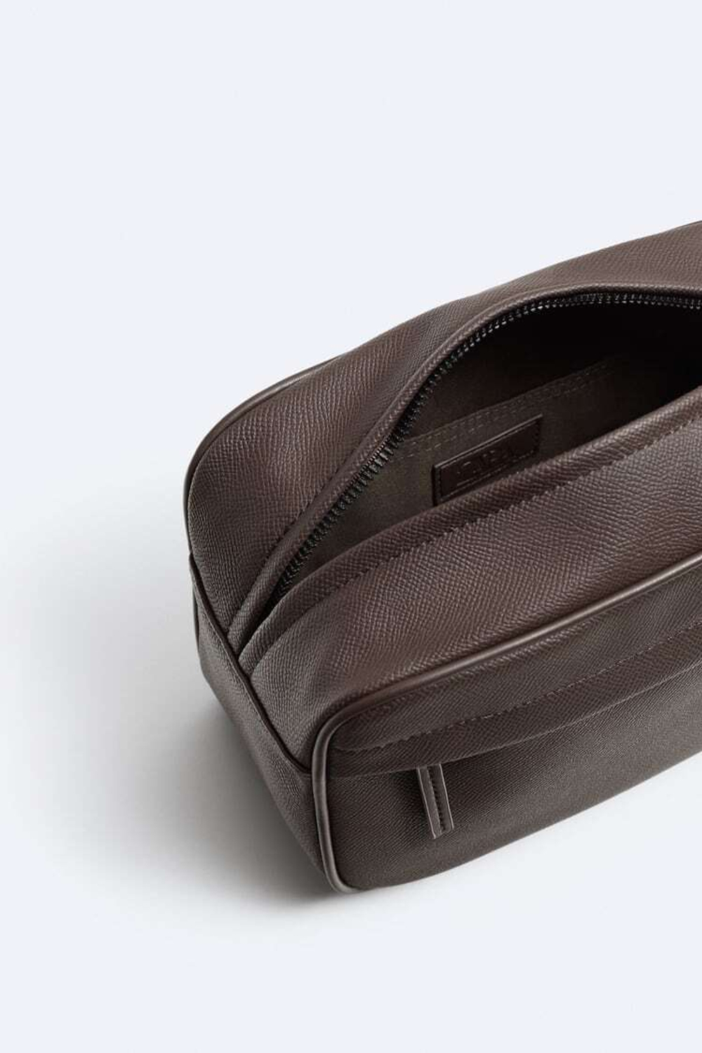 ZARA НЕСЕССЕР С ТИСНЕНИЕМ, КОРИЧНЕВЫЙ