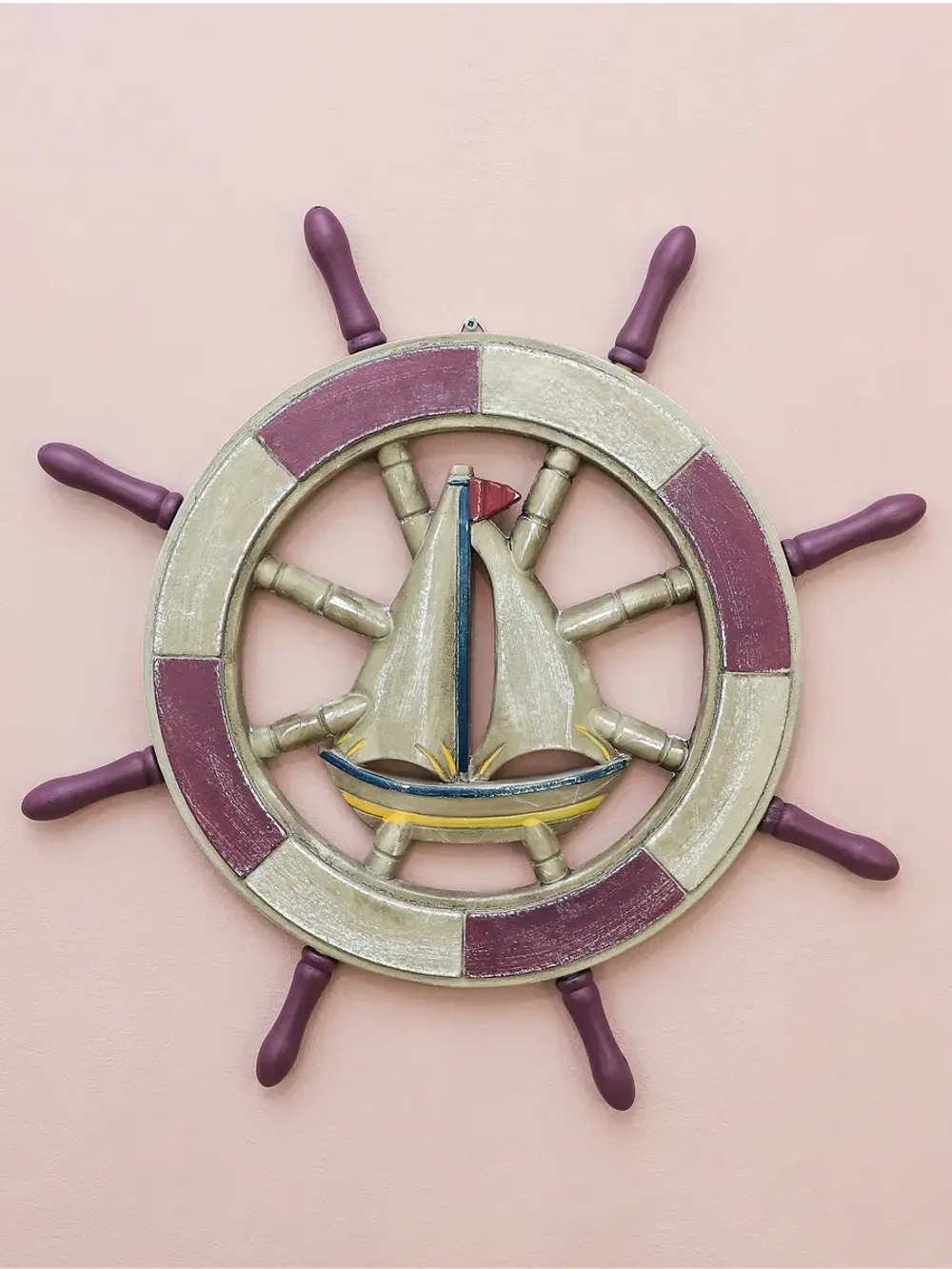 Декор для дома на стену "Штурвал" 43 см