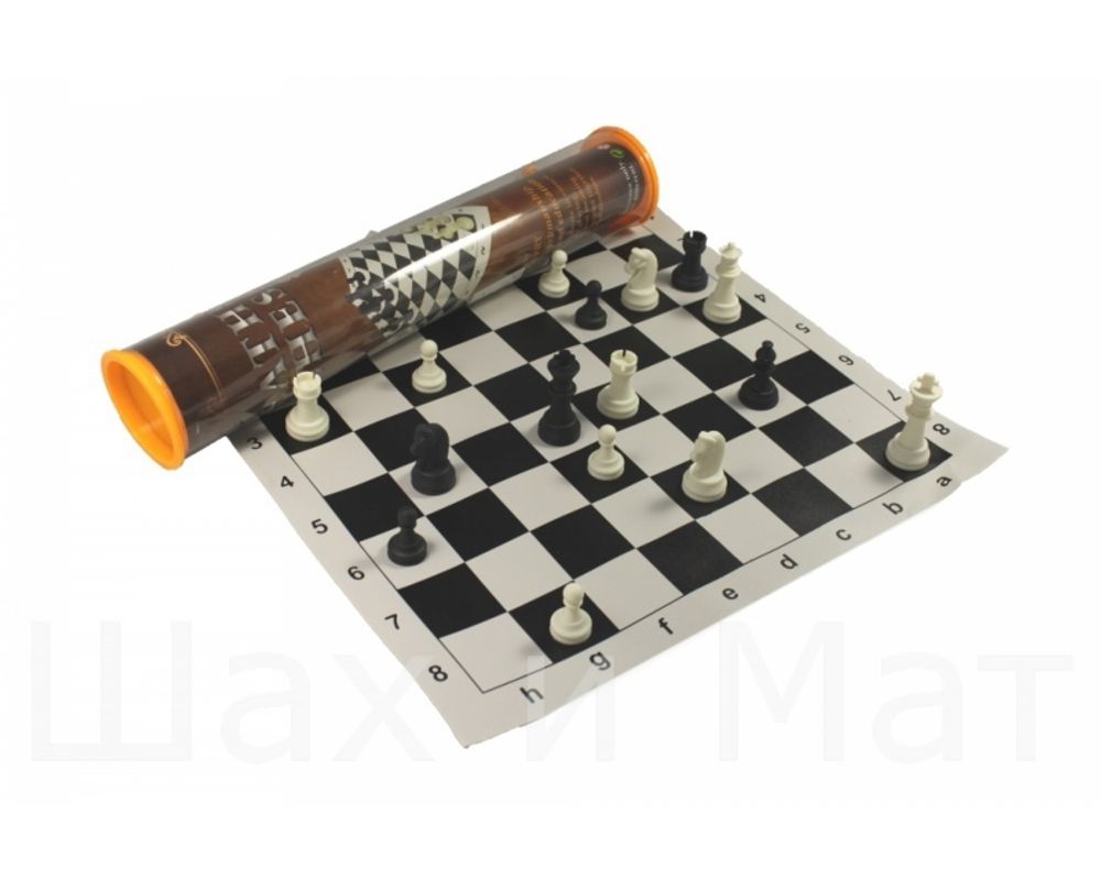 Шахматы в тубусе пластиковые отечественные складывающиеся u4501