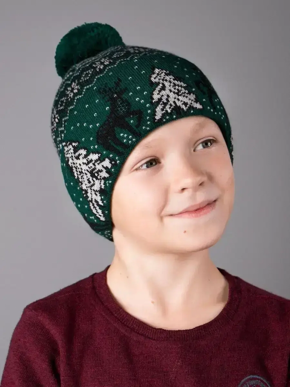 Шапка зимняя вязаная детская