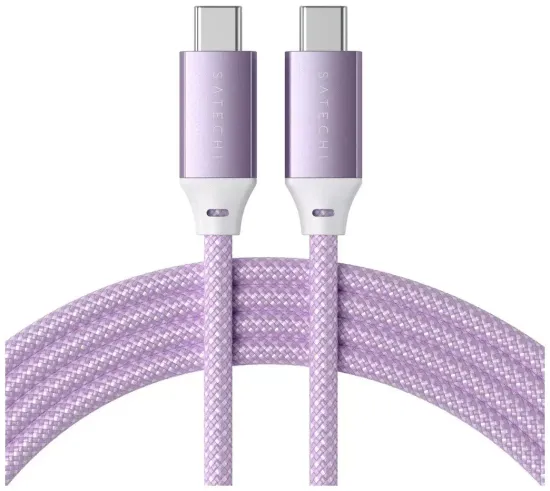 Кабель Satechi Type-C to Type-C 100W Charging Cable. Длина 2 м. Фиолетовый