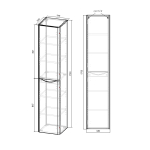 Шкаф Paola VSC-2P170VO-L подвесной, 1700*350*350, V.Oak, левый, , шт