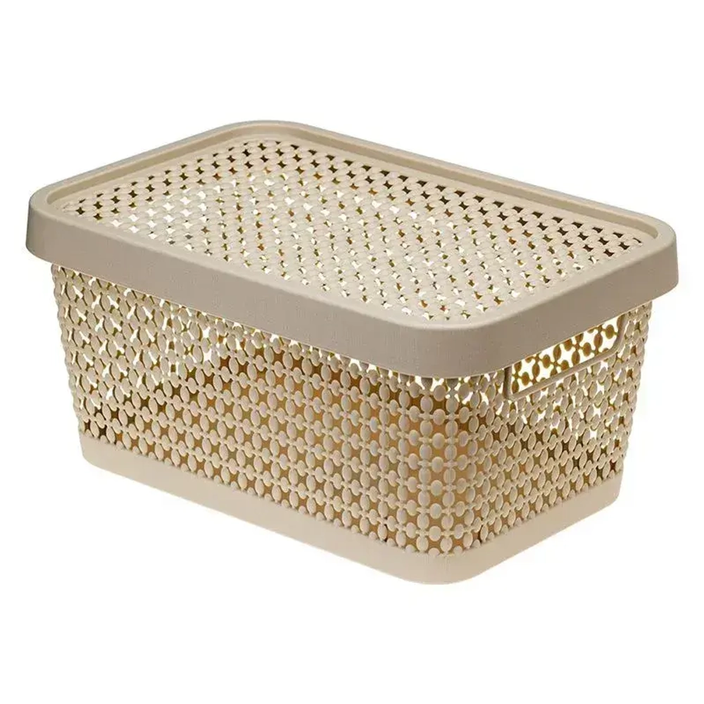 Коробка ПИРУЛА 4,5л с крышкой латте (комплект 12 шт)