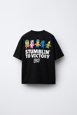 ZARA ФУТБОЛКА С ПРИНТОМ STUMBLE GUYS ™ © SCOPELY, ЧЕРНЫЙ
