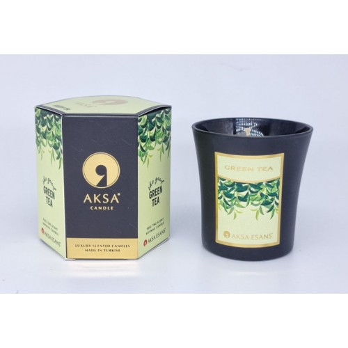 Свеча ароматическая зелёный чай Aksa