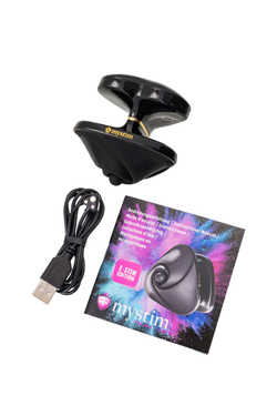 Вибратор Mystim Heart s Desire с электростимуляцией, силикон, черный, 6,7 см