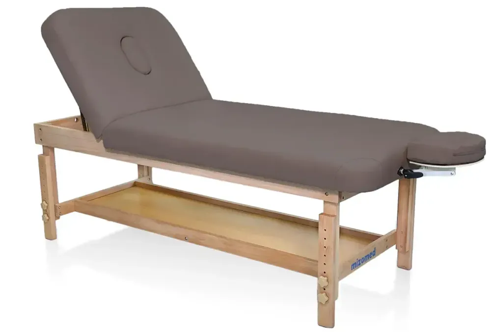 Массажный стол Mizomed Stationary Pro 2, стационарный (бежевый, коричневый)