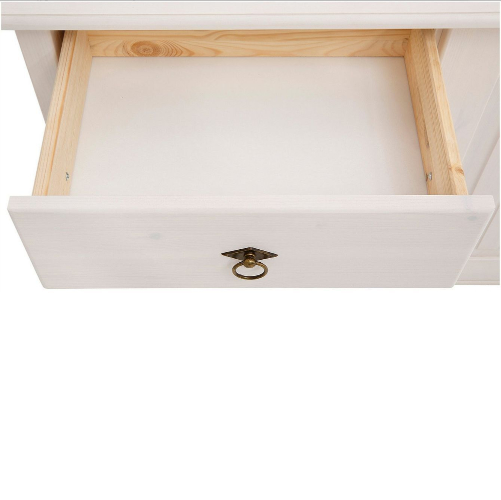 Dipriz Тумба в прихожую Боцен из сосны, 4 ящ. 1 дв., белая