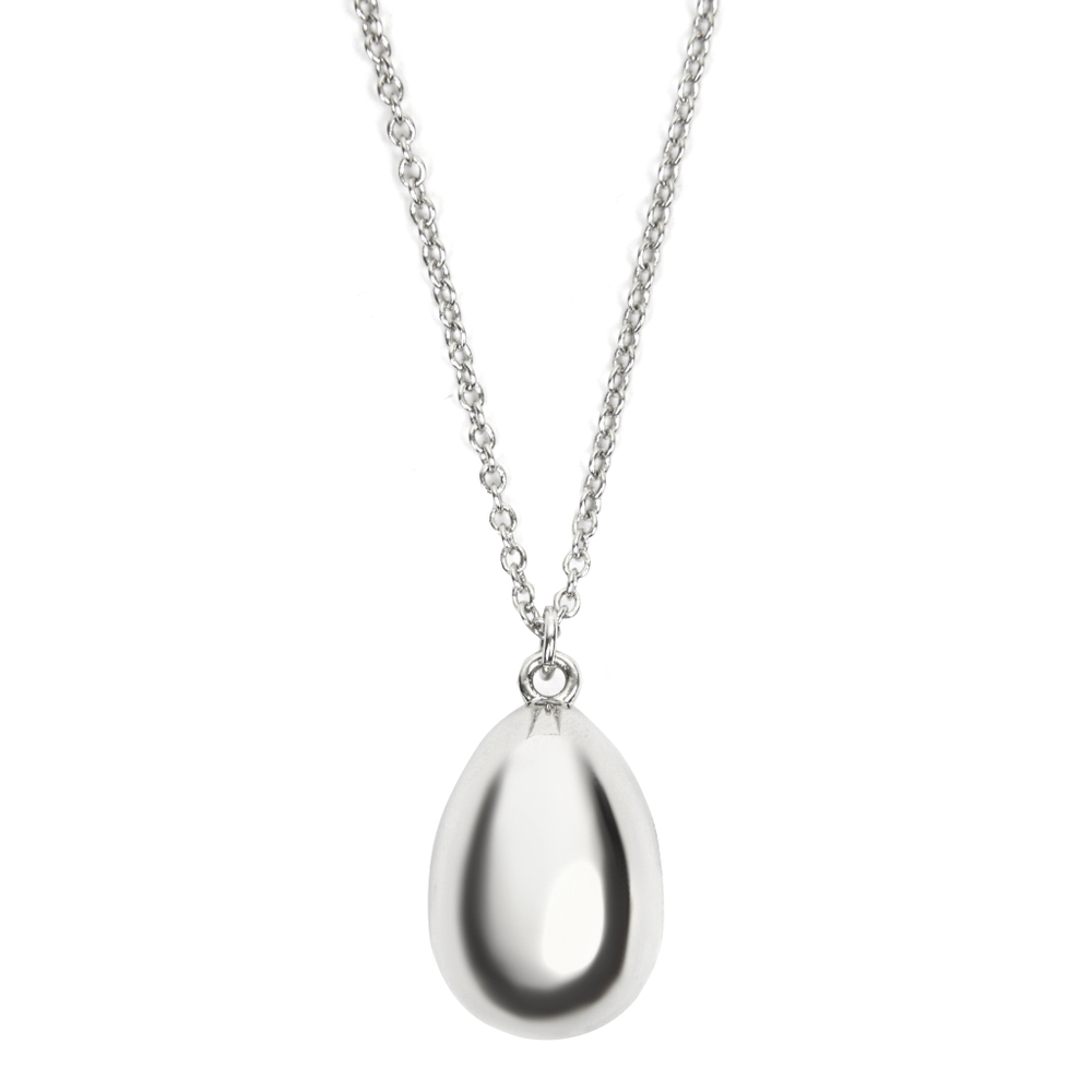 Подвеска открывающийся овал на цепочке, серебро