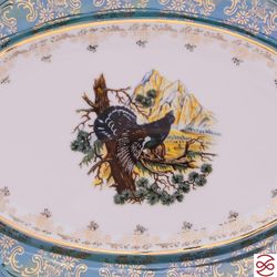 Блюдо овальное Repast Охота зеленая Мария-тереза 33 см