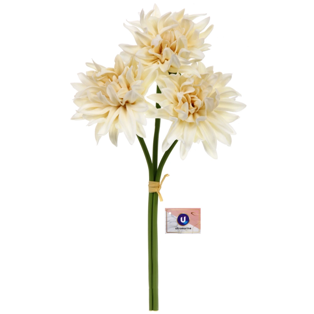 Цветы искусственные «Natur» 34см Хризантемы 3шт молочные