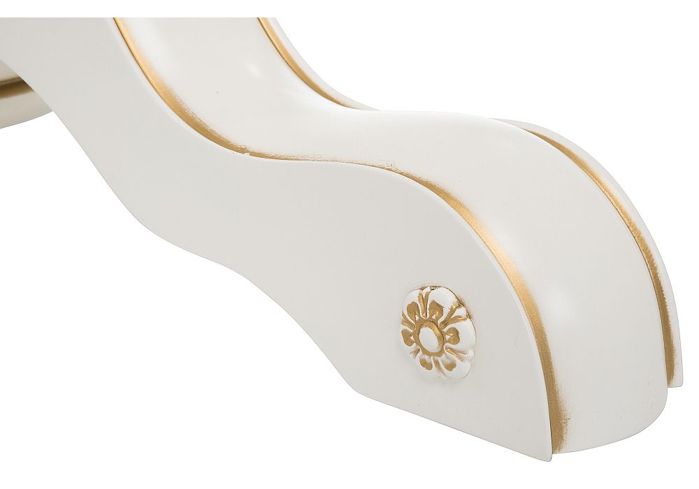 Деревянный стол Лорд 110(160)х110х79 молочный с золотой патиной