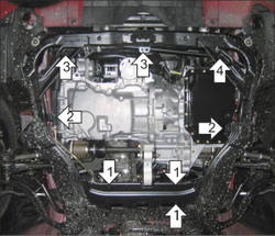 Защита двигателя и КПП для Mazda 6 Motodor.71104