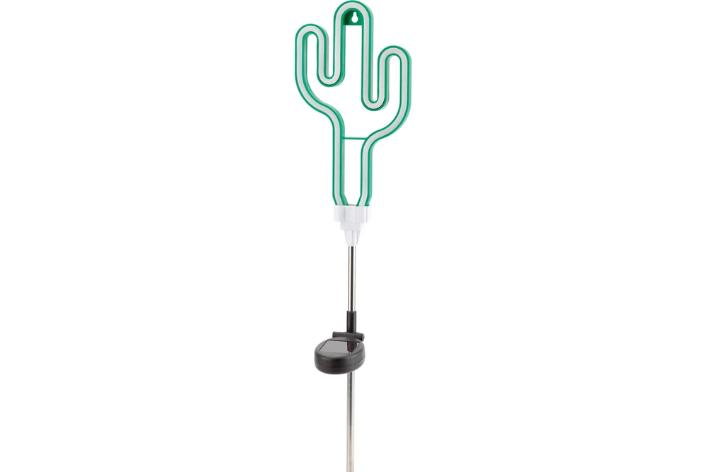 Светильник садовый ЭРА ERASF012-31 неоновый на солнечной батарее Кактус 41см